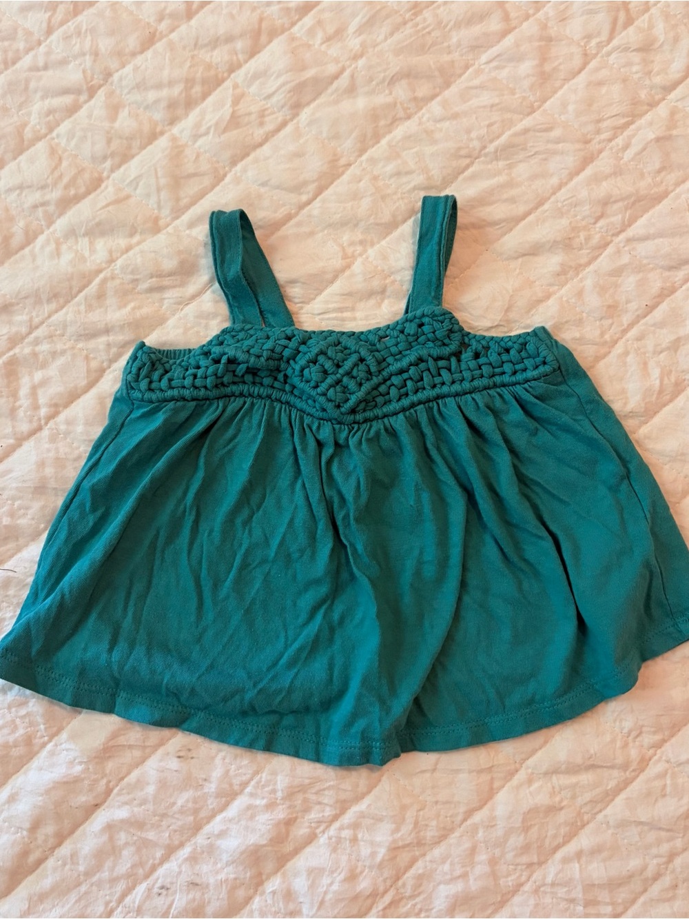 Old Navy Teal Crochet-Trim Tank Top
